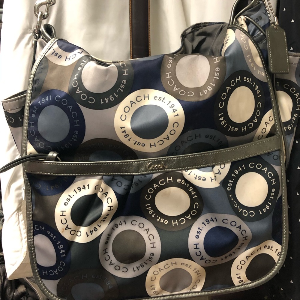 Blue Coach Messenger/Diaper Bag